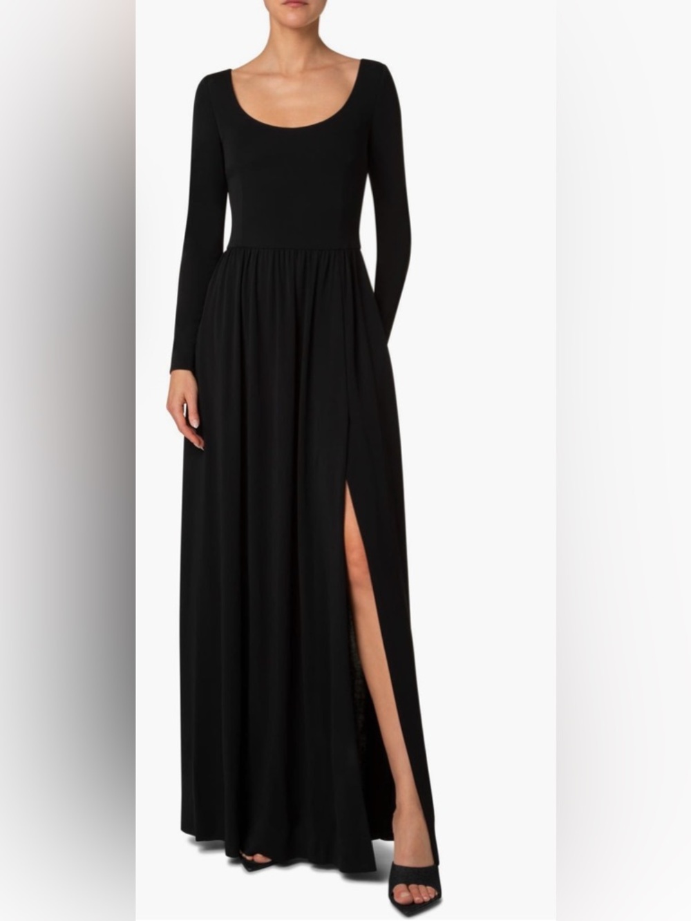 Akris Punto Black Long-Sleeve Maxi Dress